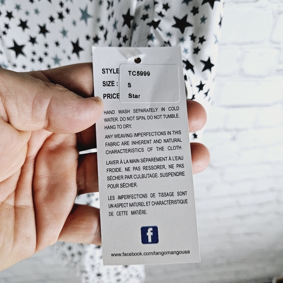 MANGO TANGO | star print long sleeve collared button up flip cuff shirt - Picture 10 of 10